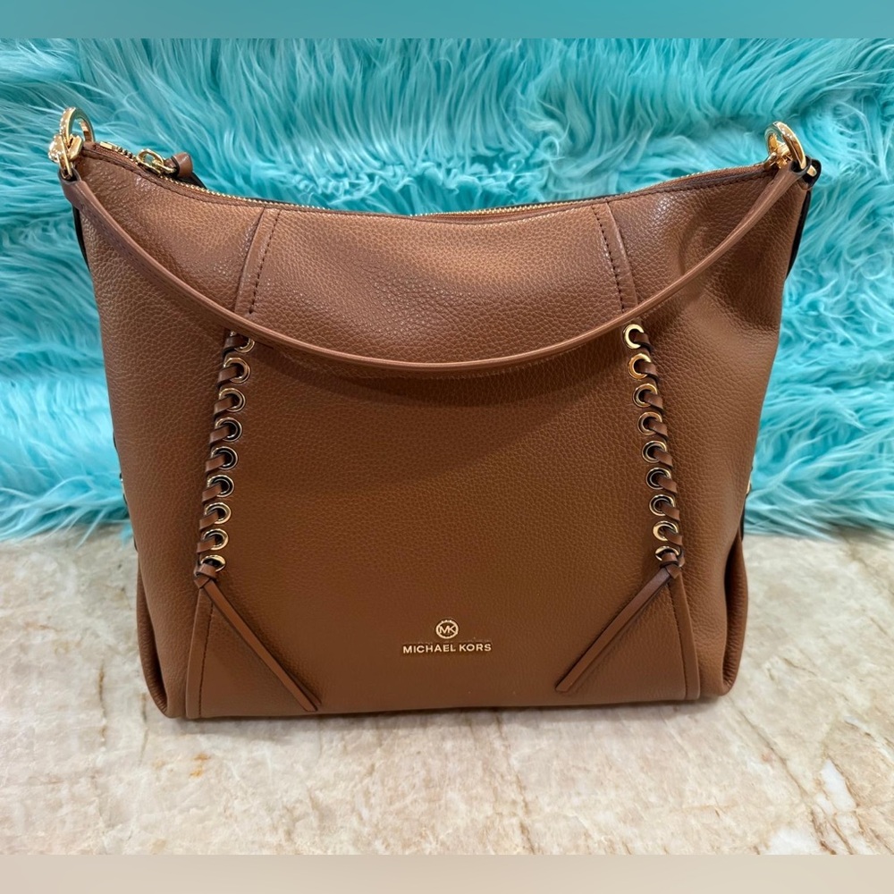 Michael Kors Sia Large Hobo Brown Shoulder Bag. Leather New